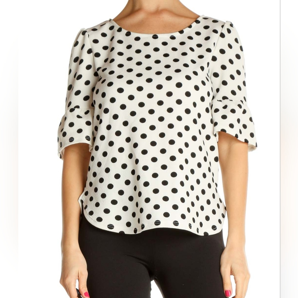 Green Envelope polka dot blouse